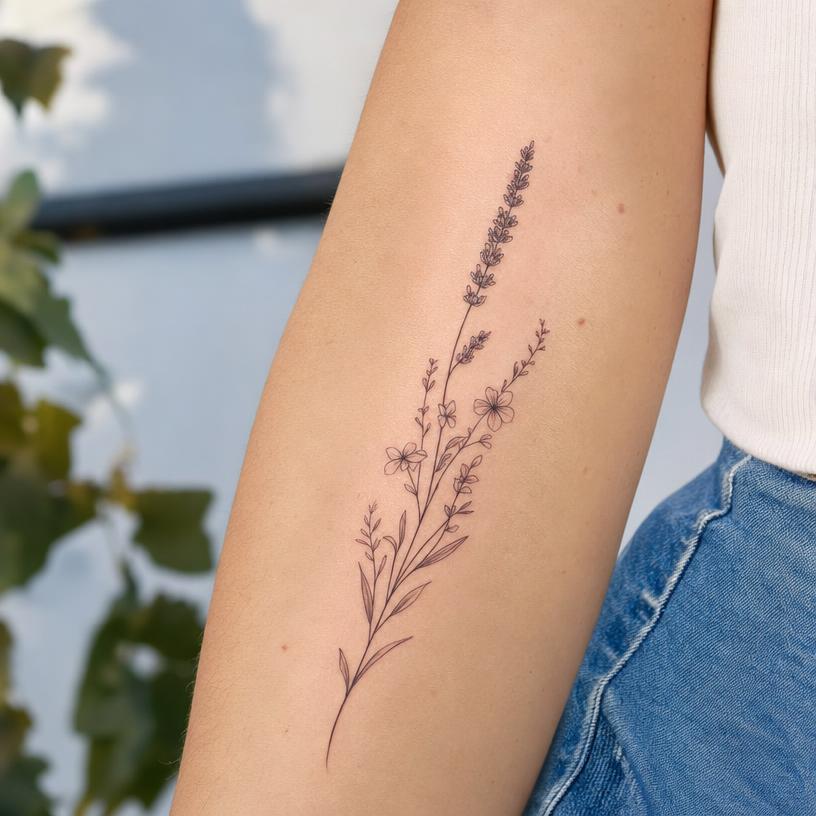 Fine line botanical tattoo preview by GPT Image 2